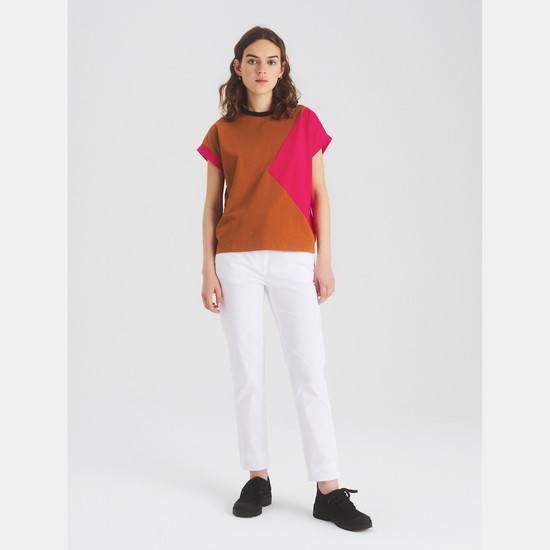 Aigle Technical Crew-neck T-shirts Women Khaki/Red ZA-72103